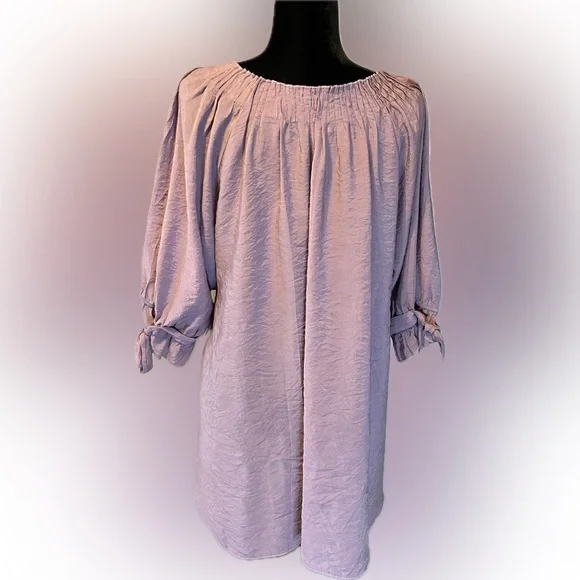 Paisley Vine Swing Tunic Plum sizes 1X & 2X - Picture 4 of 14